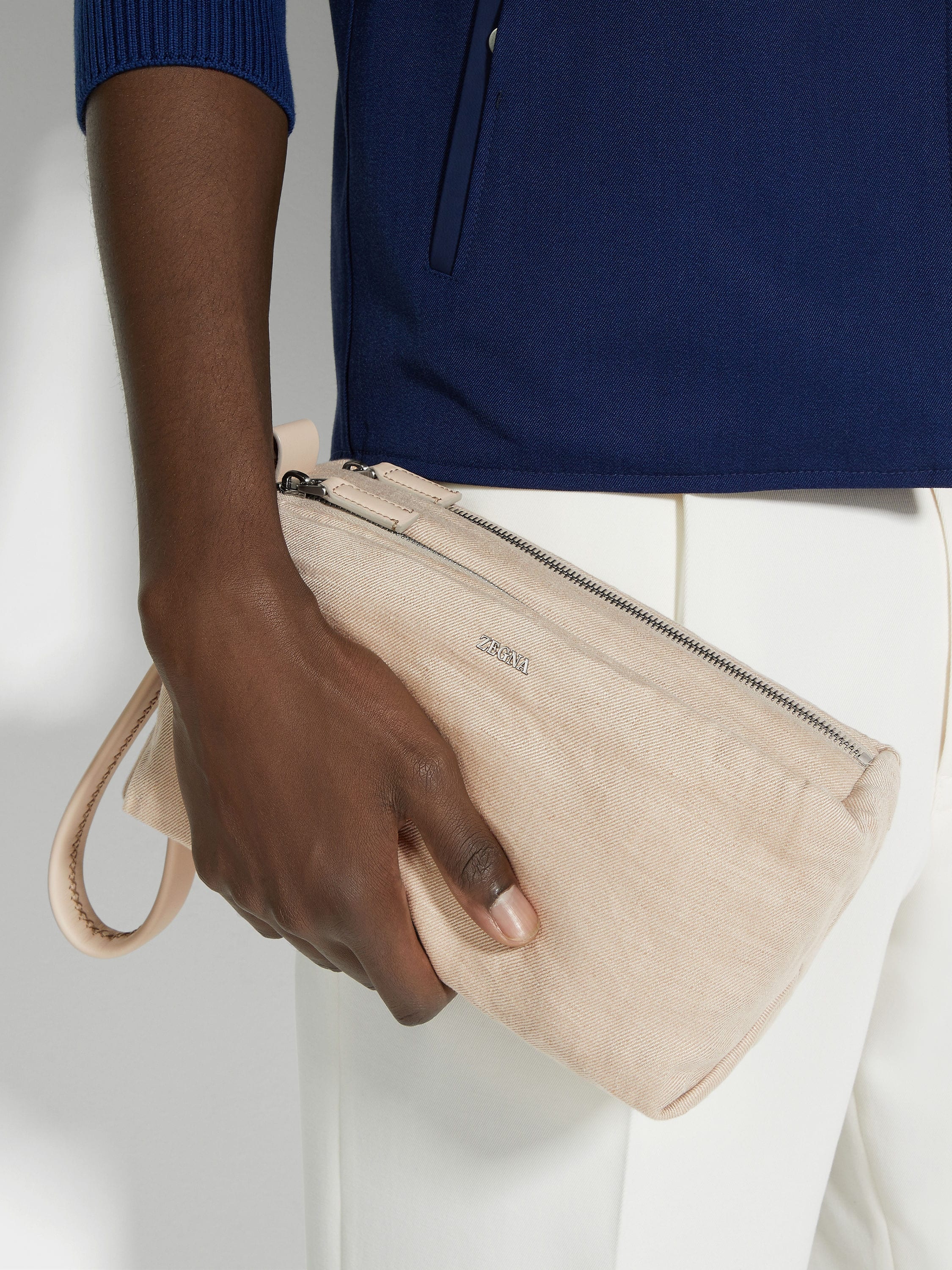 LIGHT BEIGE OASI LINO POUCH - 4