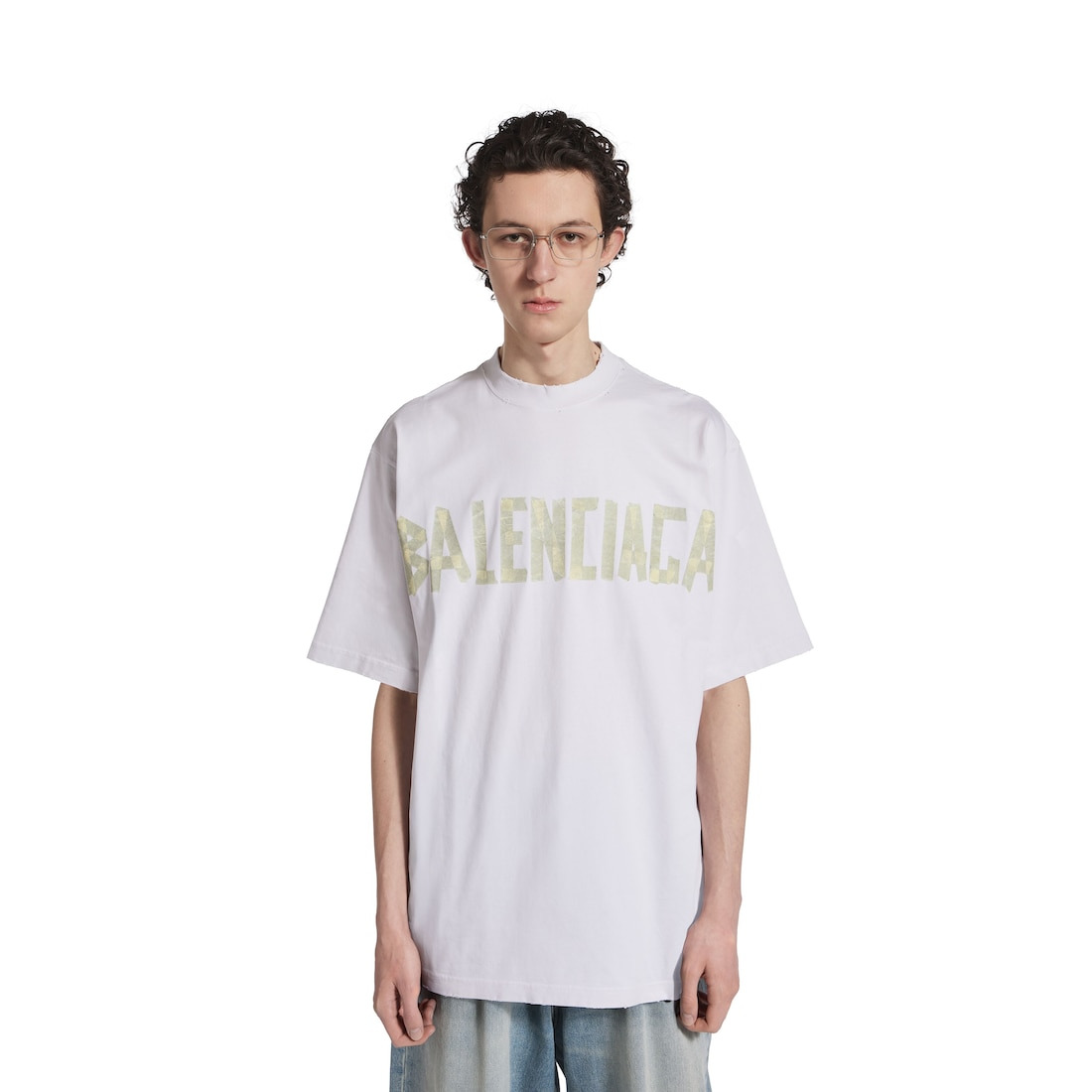 Tape Type T-shirt Medium Fit in White - 6