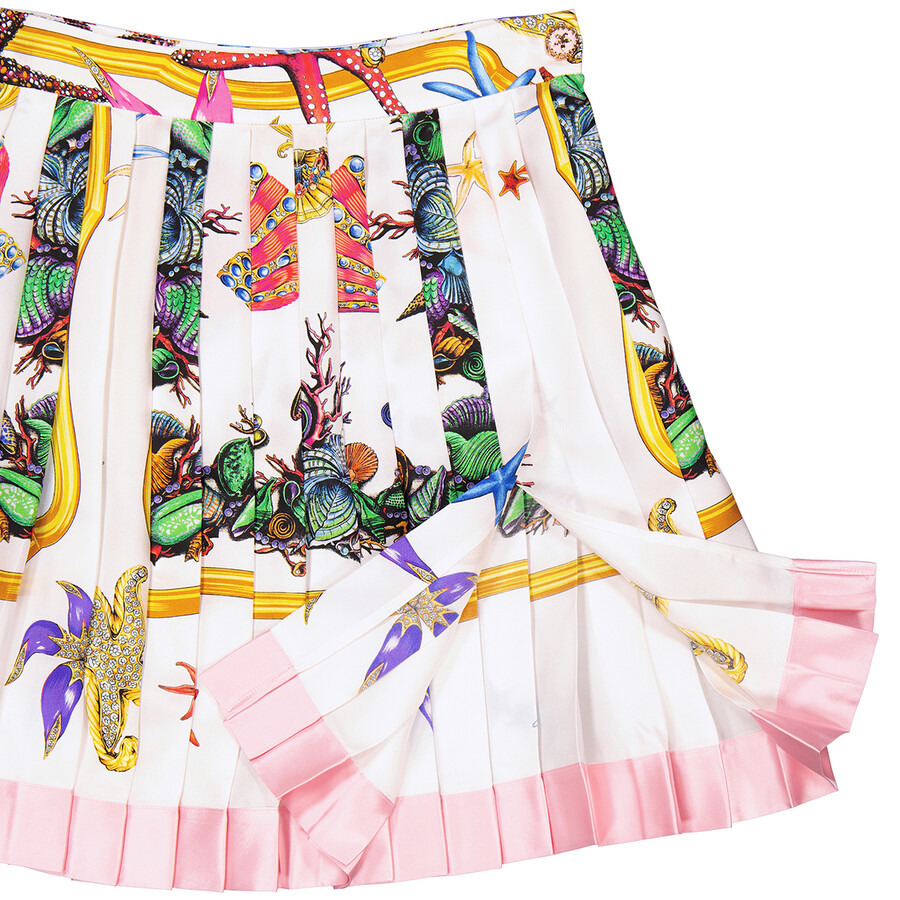 Versace Ladies Seaworld Print Silk Skirt - 7
