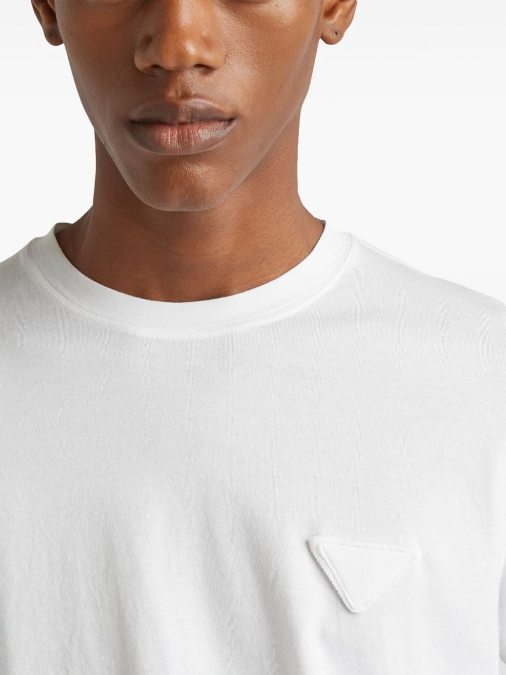 triangle-logo cotton T-shirt - 4
