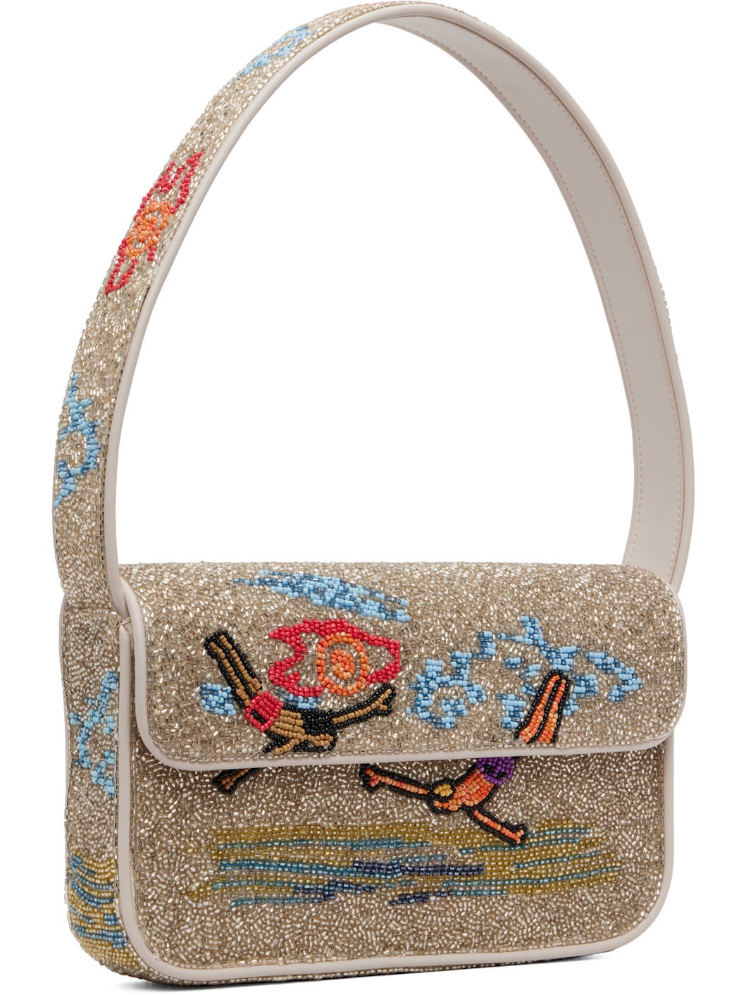 Beige Tommy Beaded Bag - 2