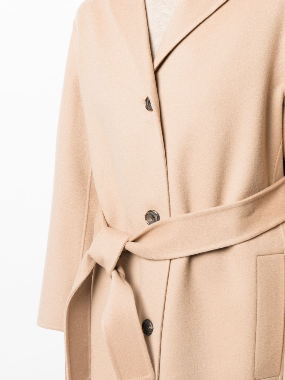 wool-cashmere belted-waist coat - 5