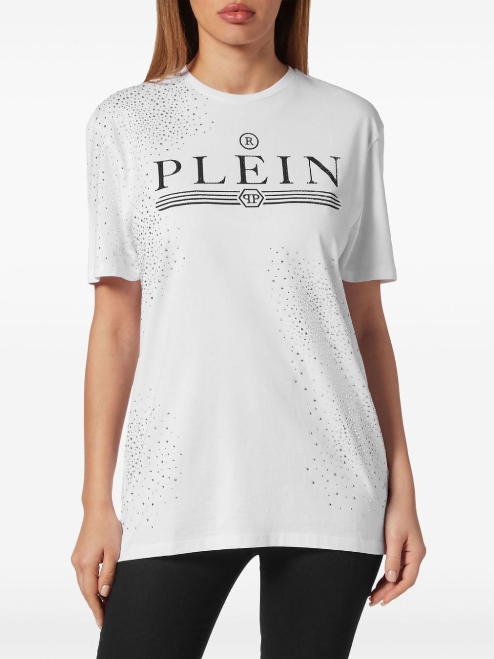 crystal-embellished cotton T-shirt - 3