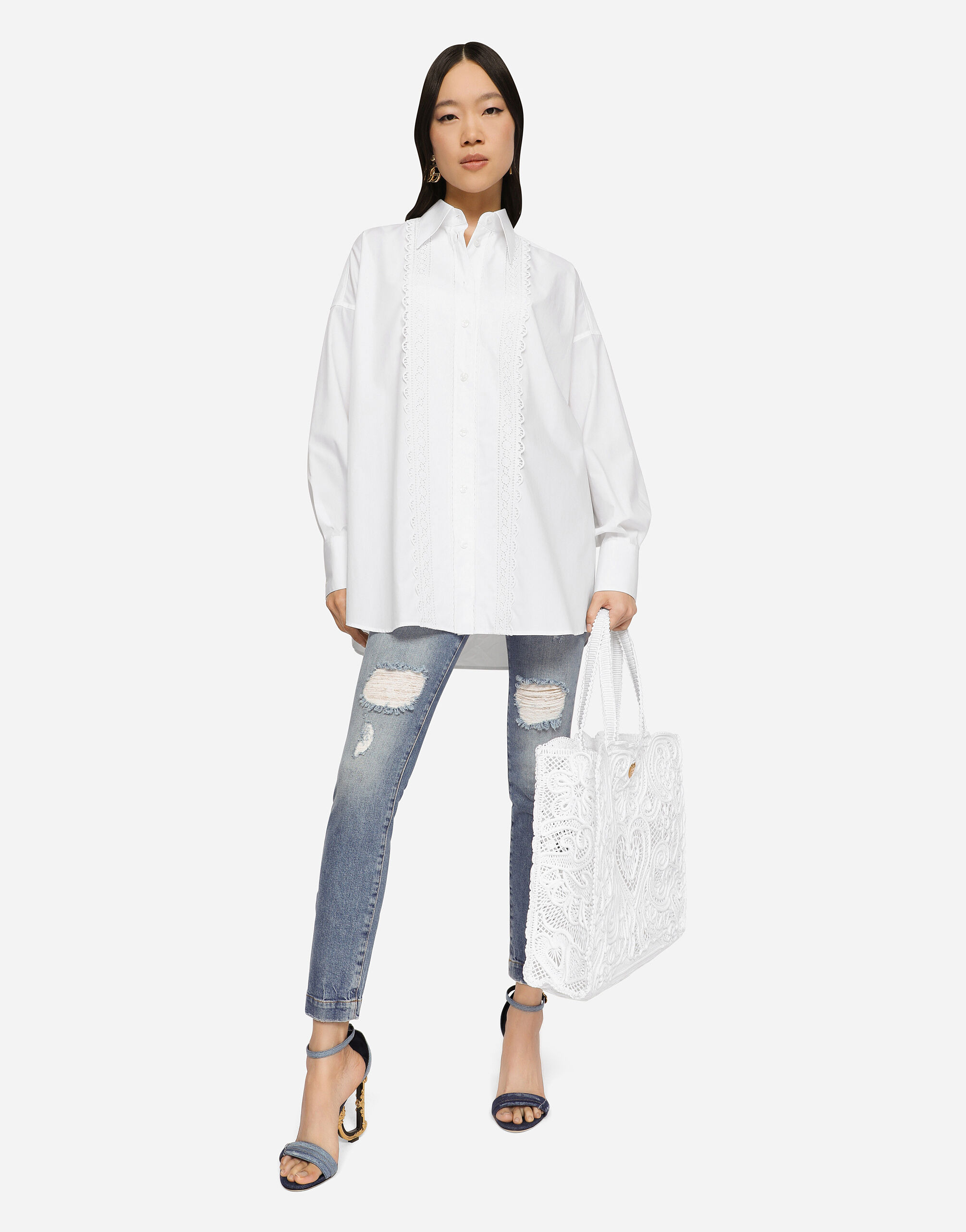 Stretch denim Audrey jeans with rips - 5
