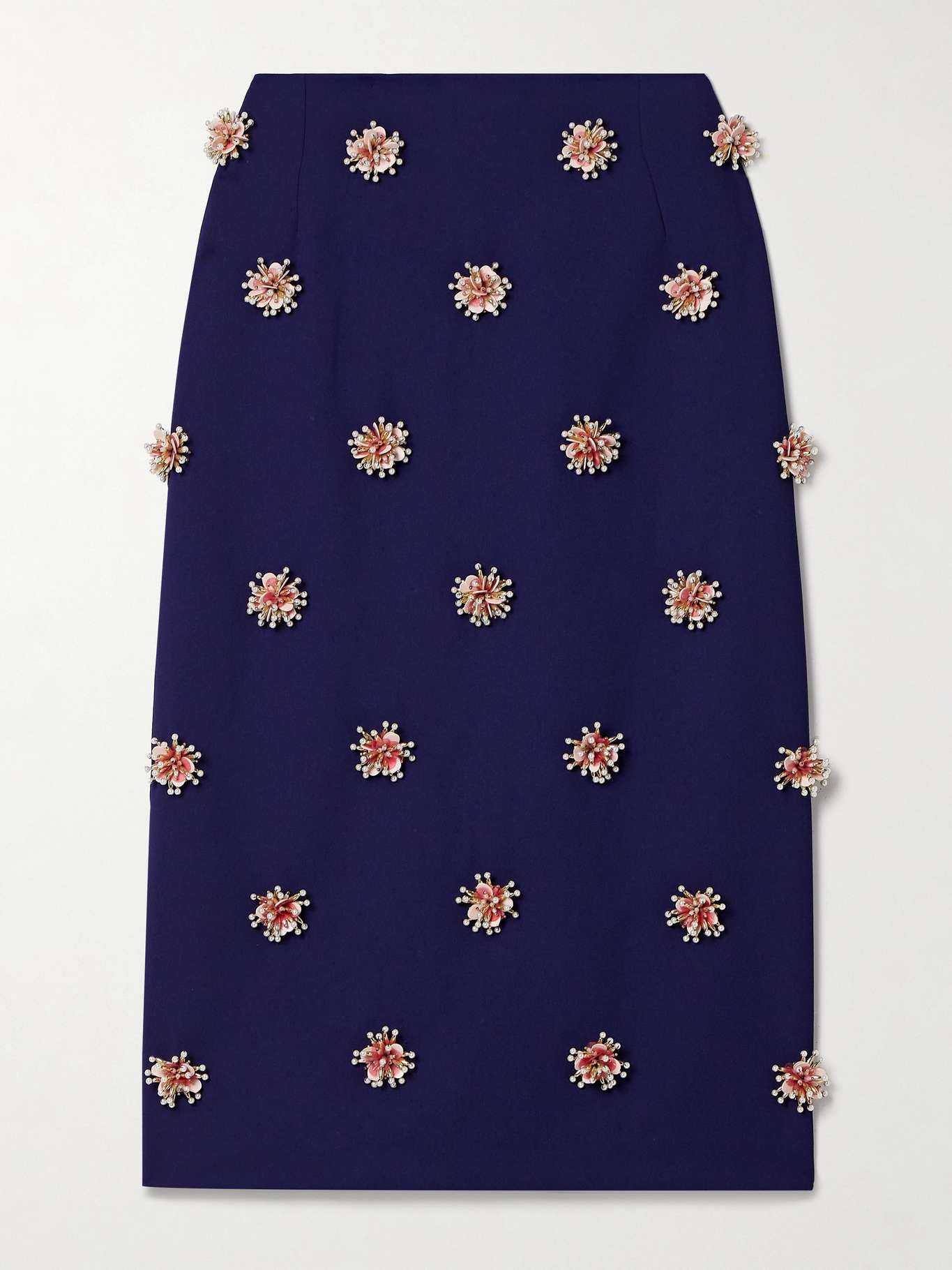 Appliquéd crepe midi skirt - 1