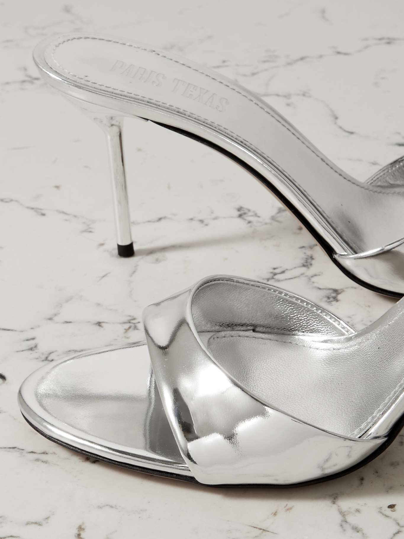 Lidia mirrored-leather sandals - 4