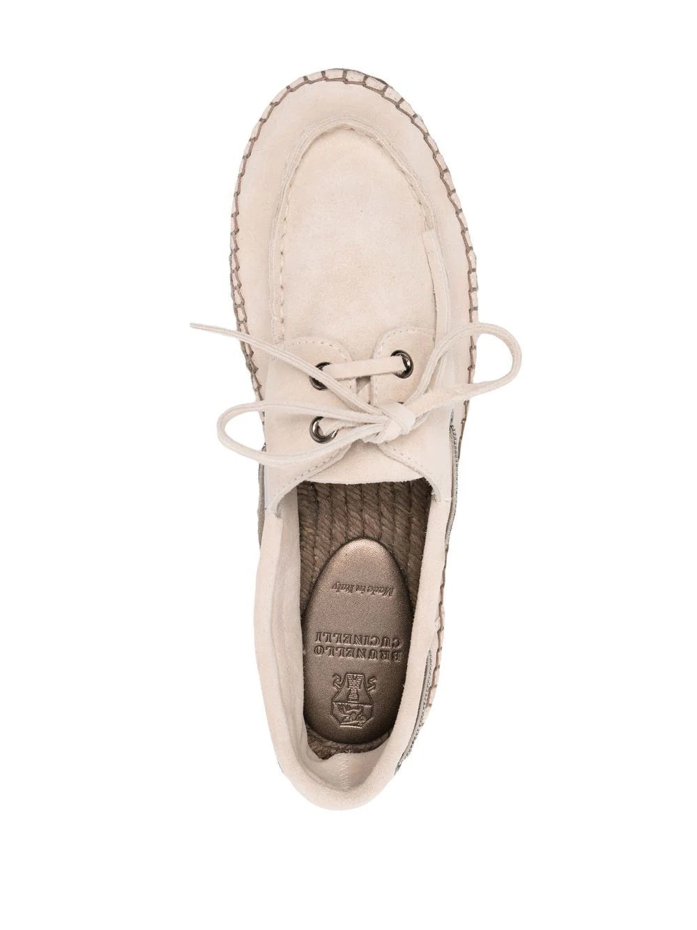 lace-up suede loafers - 4