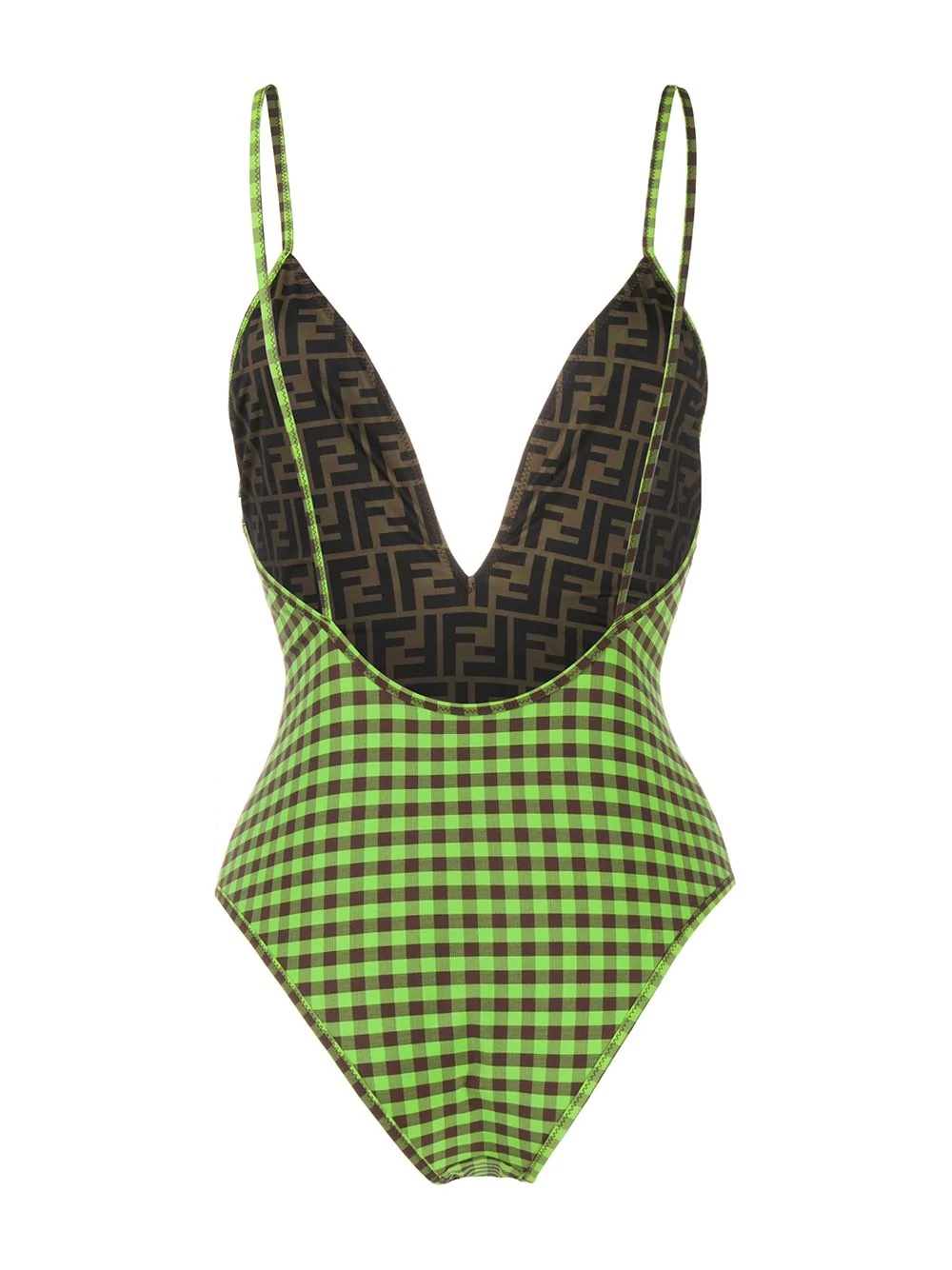 gingham-print swimsuit - 2