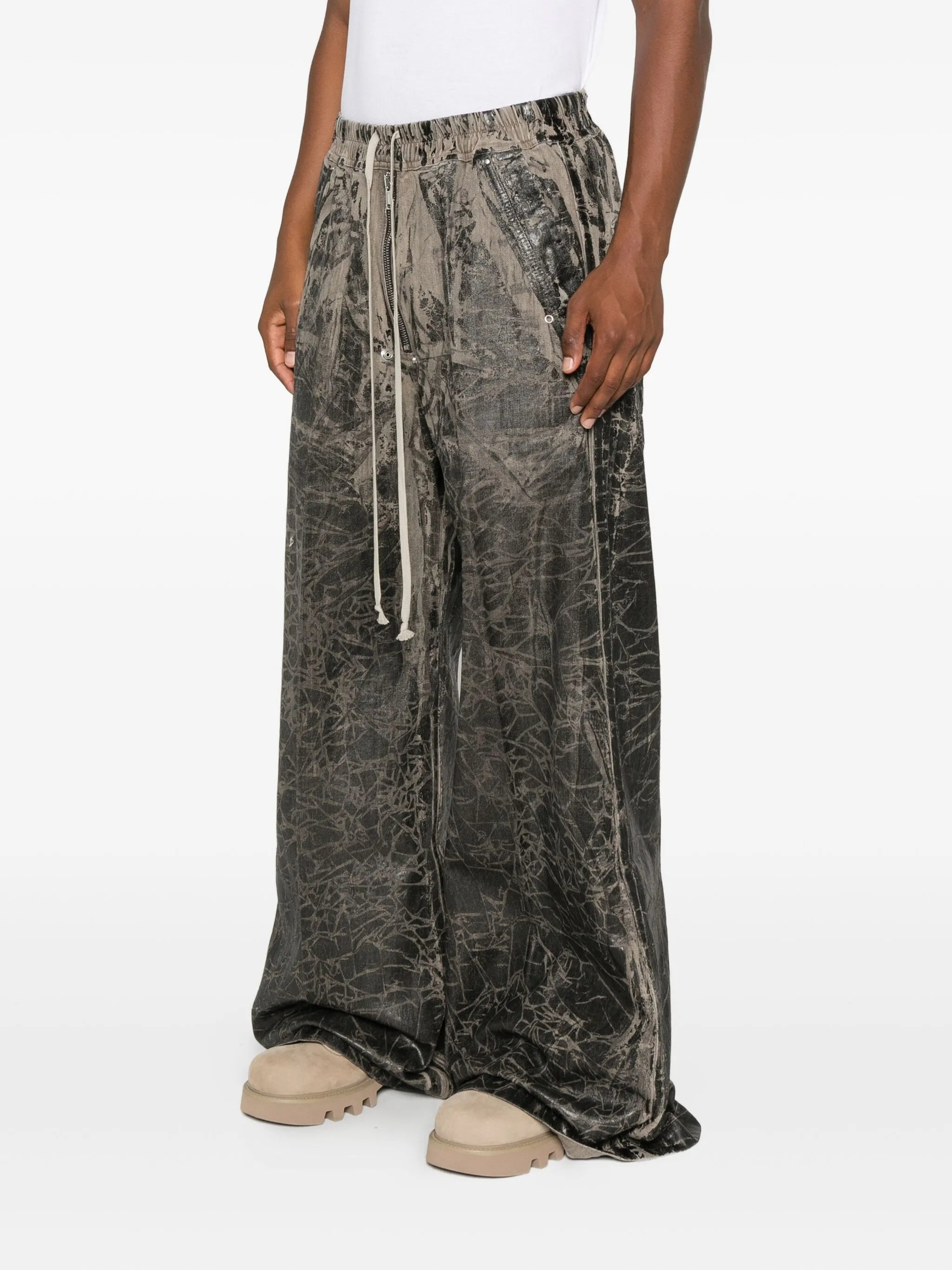 Rick Owens Drkshdw Crackled-effect Zip Trousers - 5