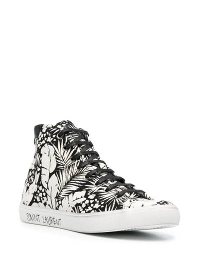 SAINT LAURENT tropical print high-top sneakers outlook