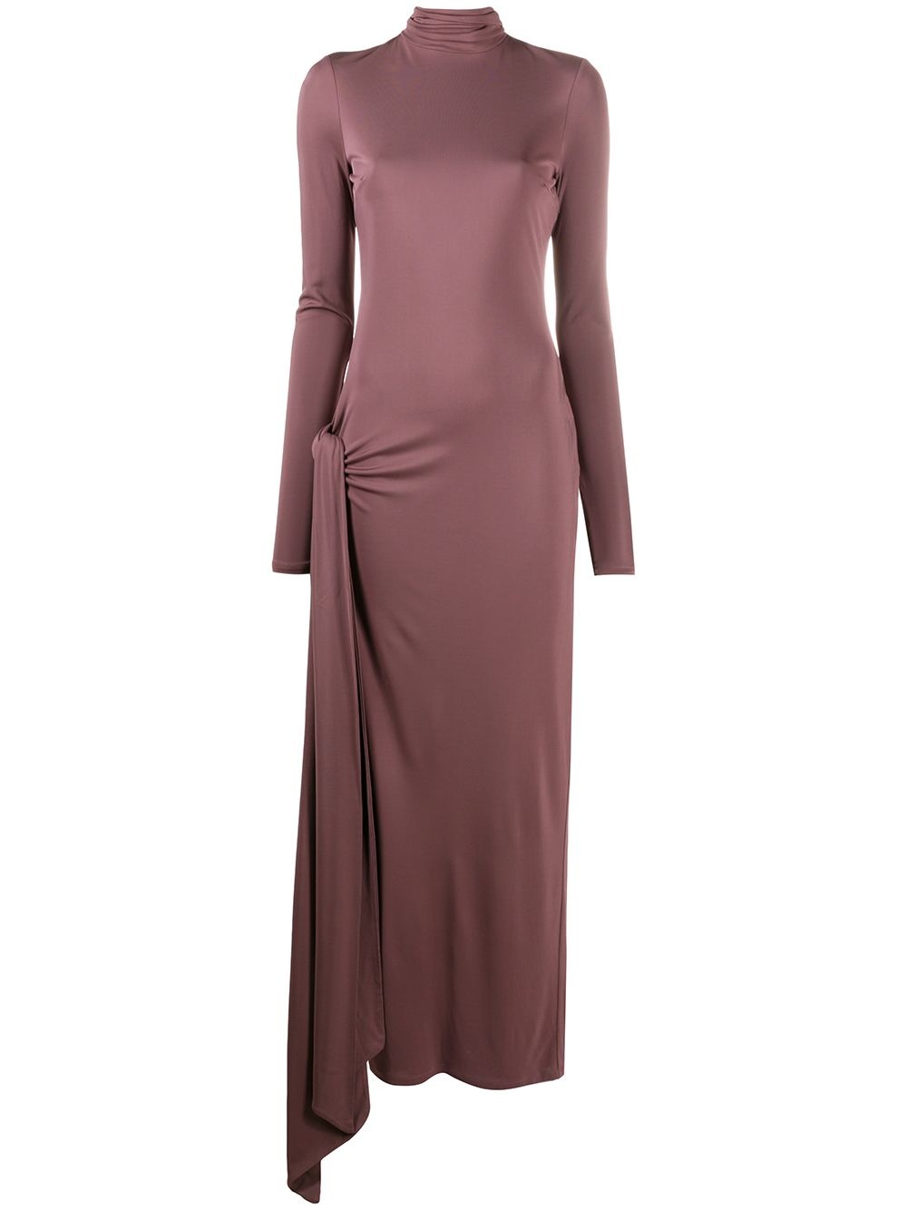 fitted front slit maxi dress - 1