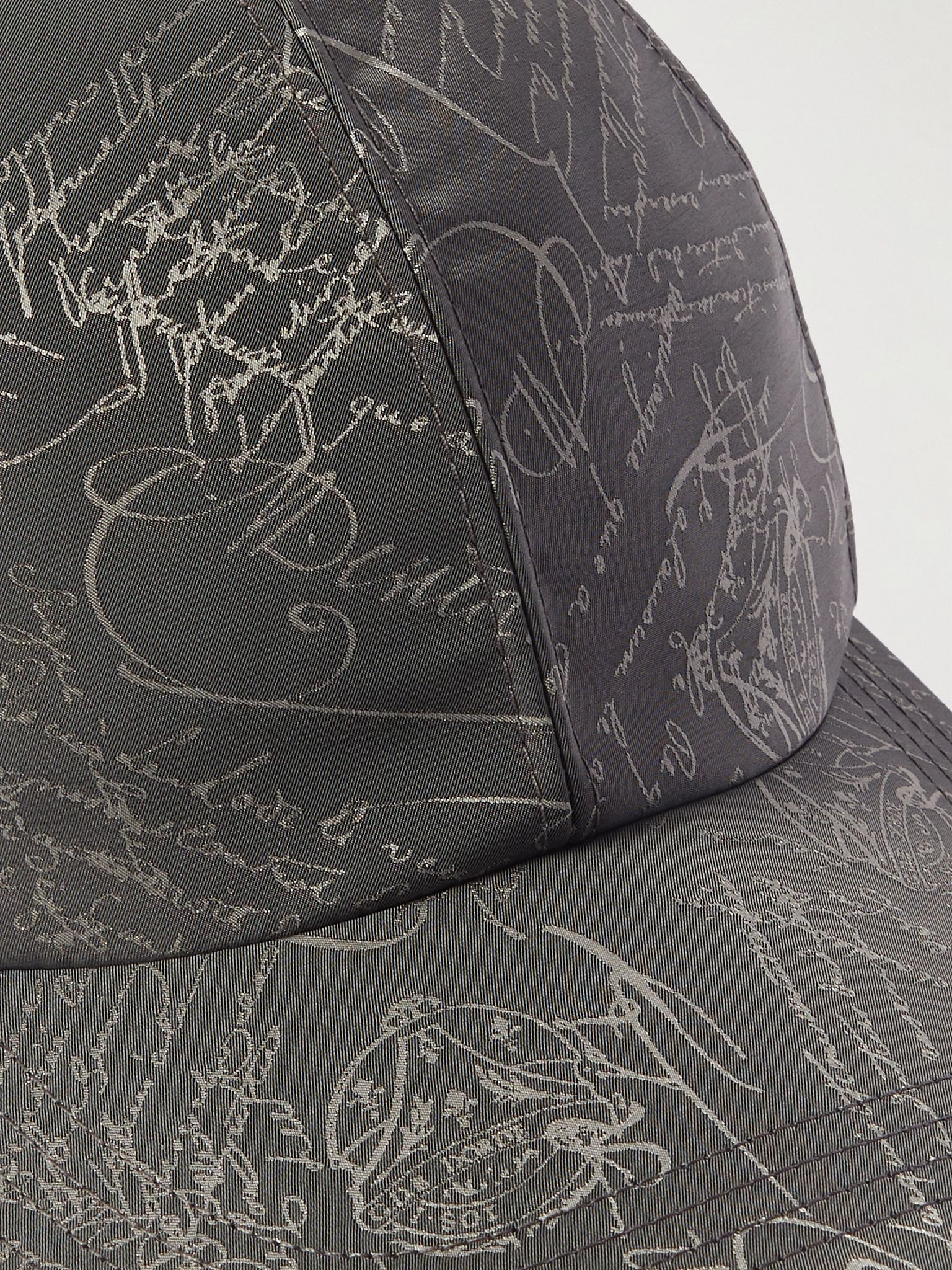 Scritto-Jacquard Twill Baseball Cap Gray - 4