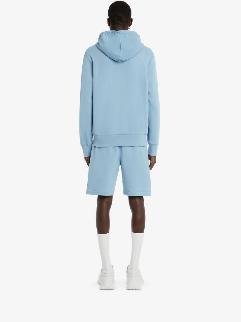 Mcqueen Graffiti Hooded Sweatshirt in Sky Blue - 4