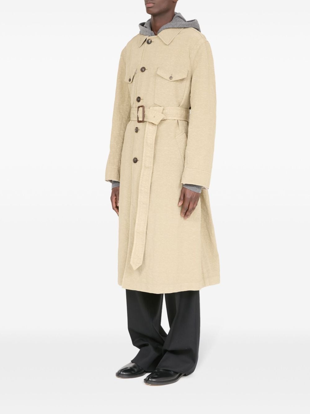 canvas belted trench coat - 6