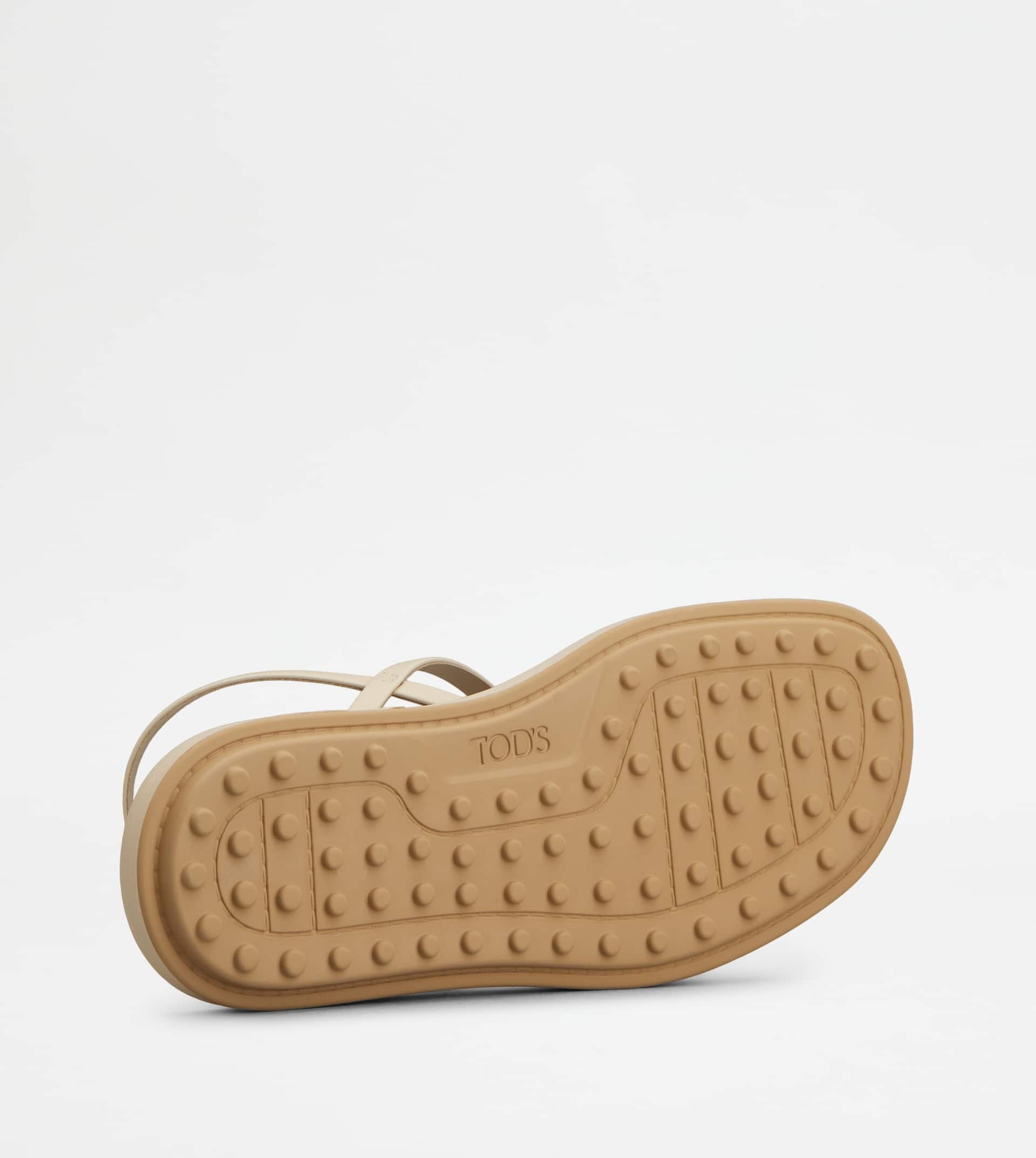 SANDALS IN LEATHER - OFF WHITE - 4