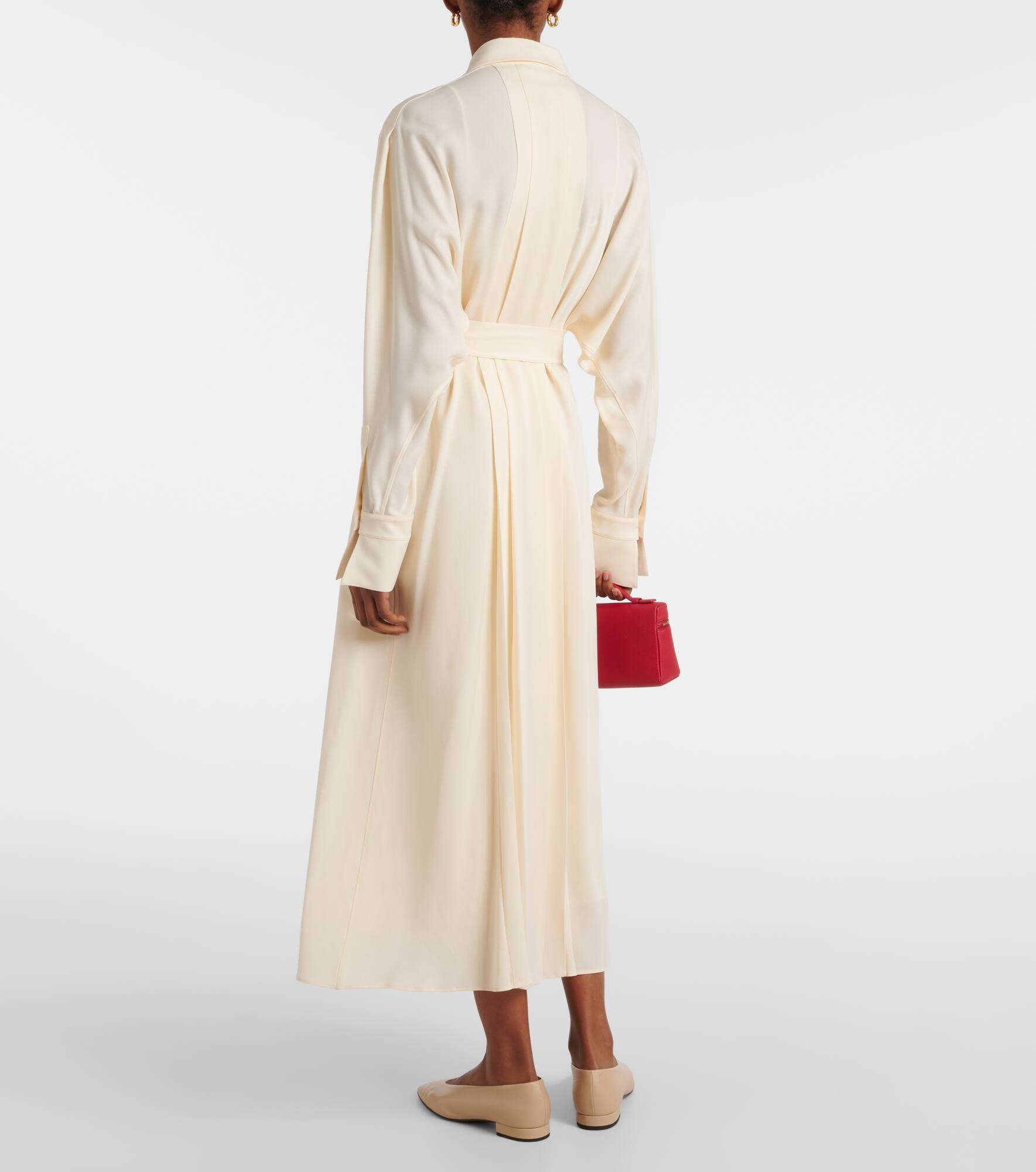 Lorely pleated georgette midi dress - 3