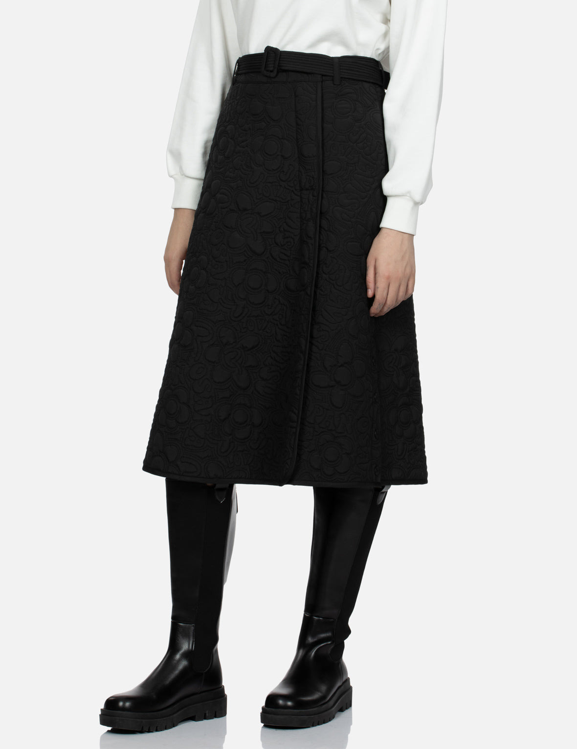 ALLOVER QUILTED SEAGULL AND FLORAL FASHION FIT SKIRT - 7