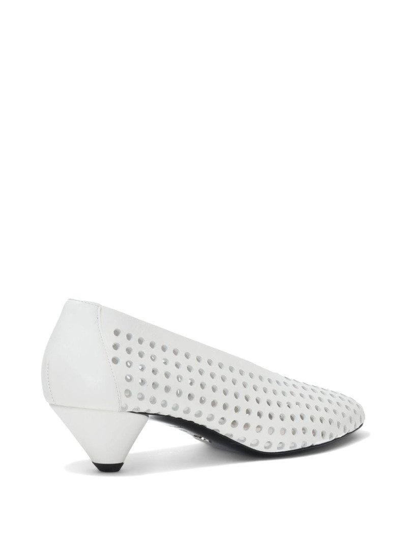 Perforated Cone 40mm leather pumps 3