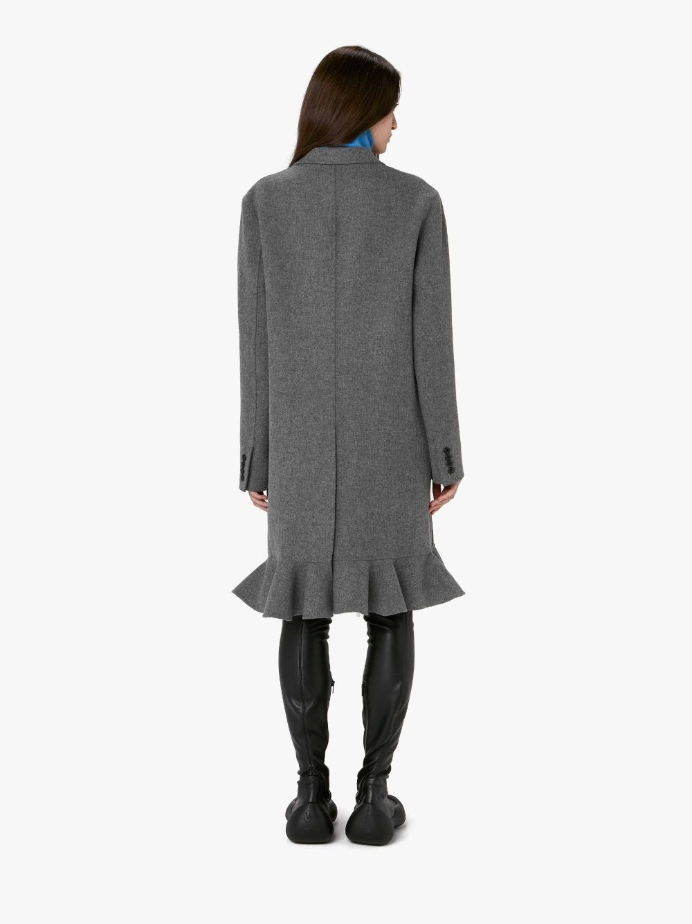 RUFFLED HEM COAT - 3