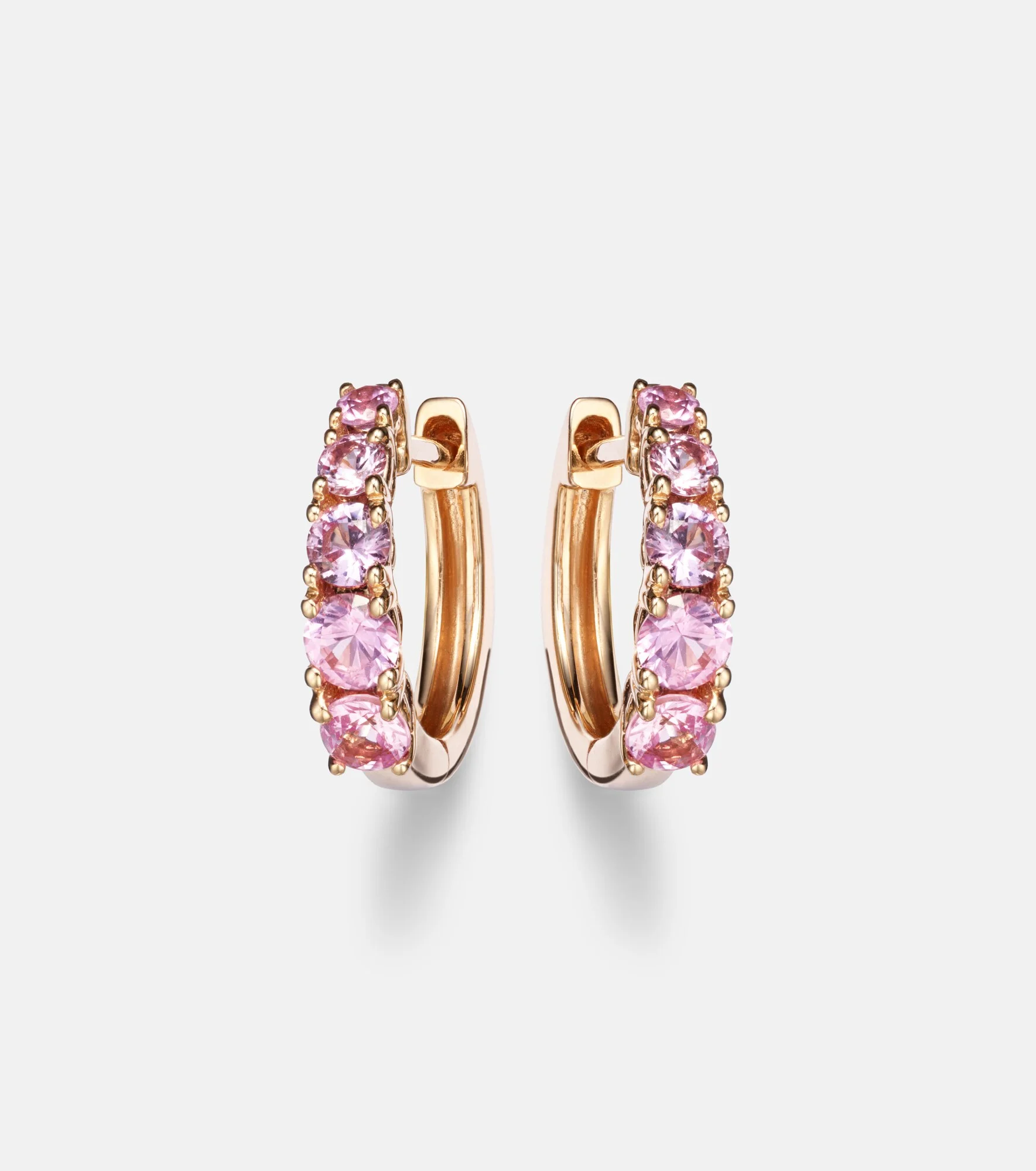 18kt rose gold huggie earrings with sapphires - 1