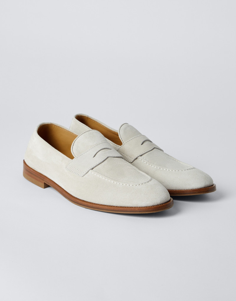 Brunello Cucinelli Suede penny loafers outlook