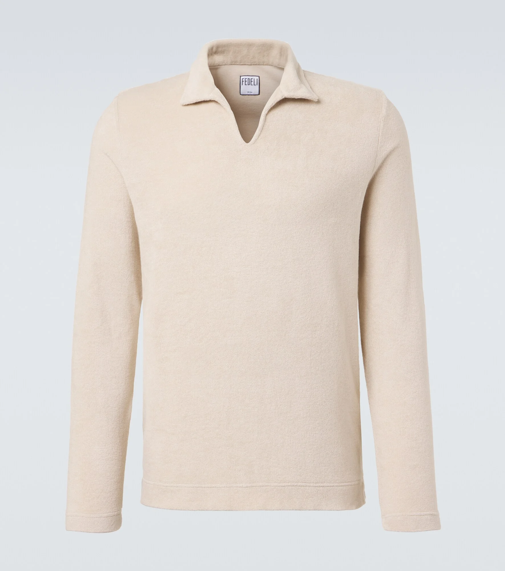 Cotton terry polo shirt - 1