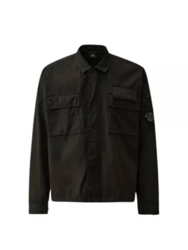 Gabardine Long Sleeve Shirt Black - 2