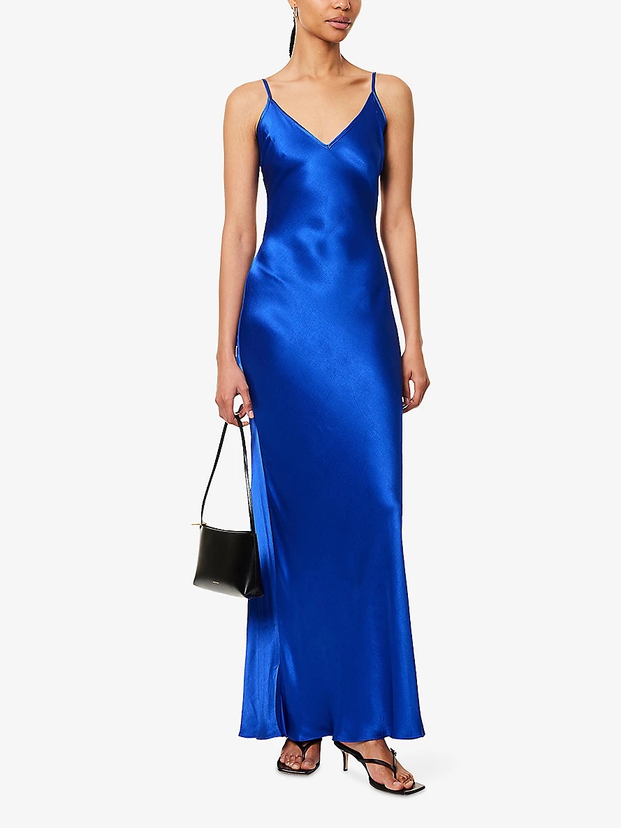 Sol Tie Satin Maxi Dress - 2