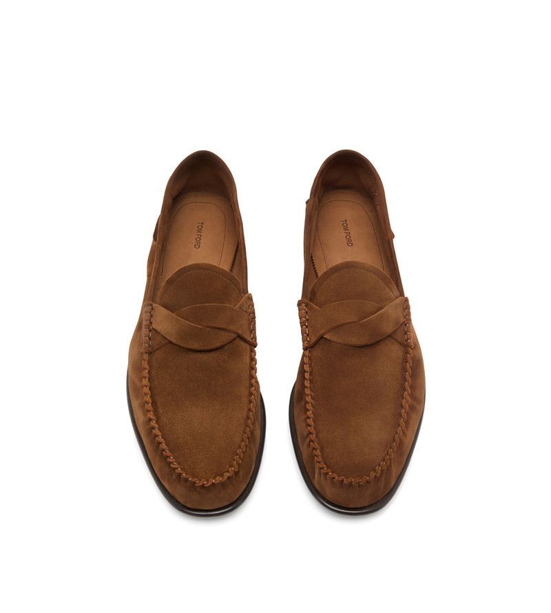 TOM FORD SUEDE TWISTED BAND RIPLEY LOAFER outlook