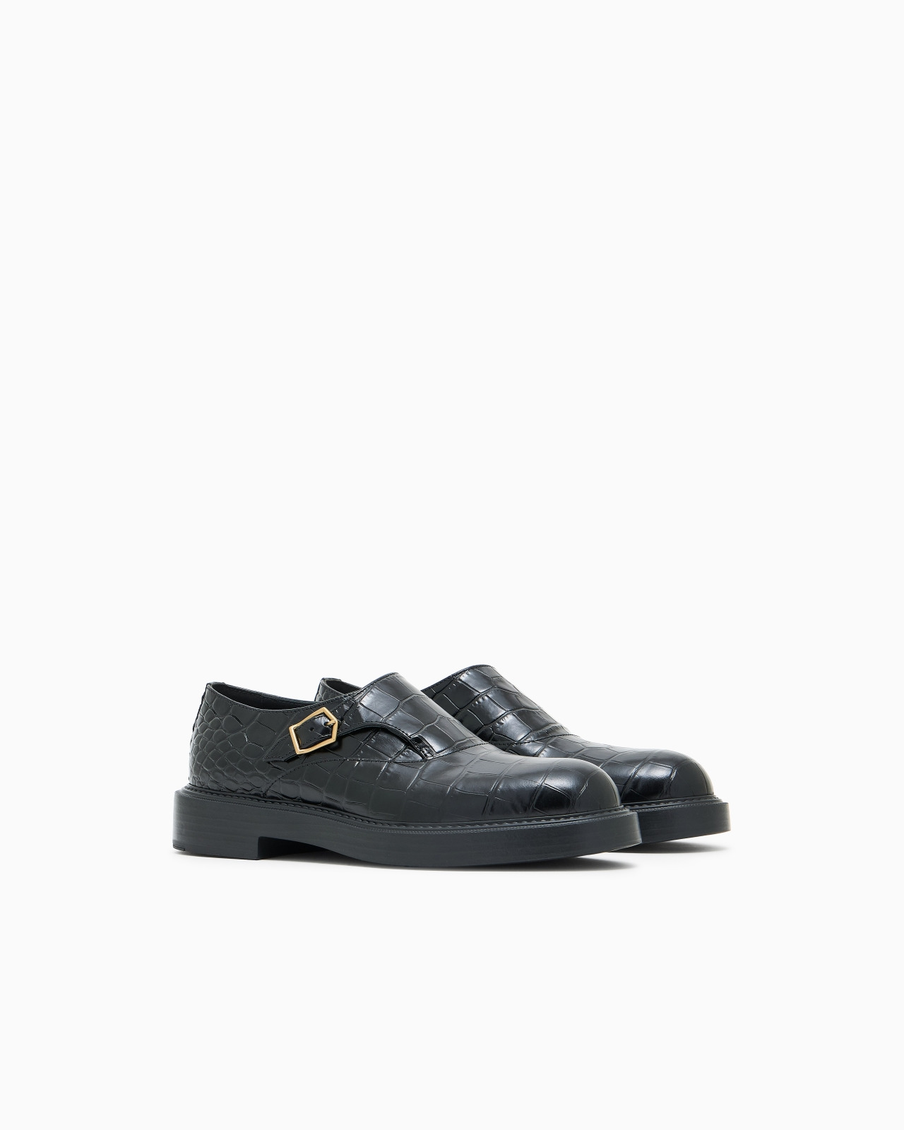 CROCODILE-PRINT CALFSKIN MONKSTRAPS - 2