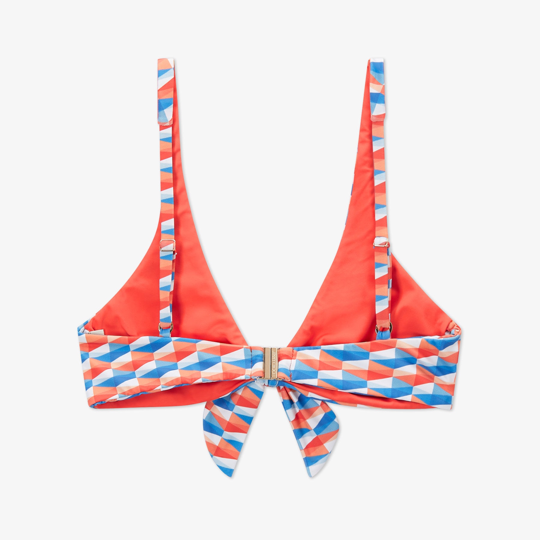 Apia
Paprika/Sky Diamond Print Recycled Nylon and Lycra Bikini Top - 3