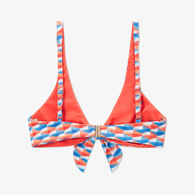 JIMMY CHOO Apia
Paprika/Sky Diamond Print Recycled Nylon and Lycra Bikini Top outlook