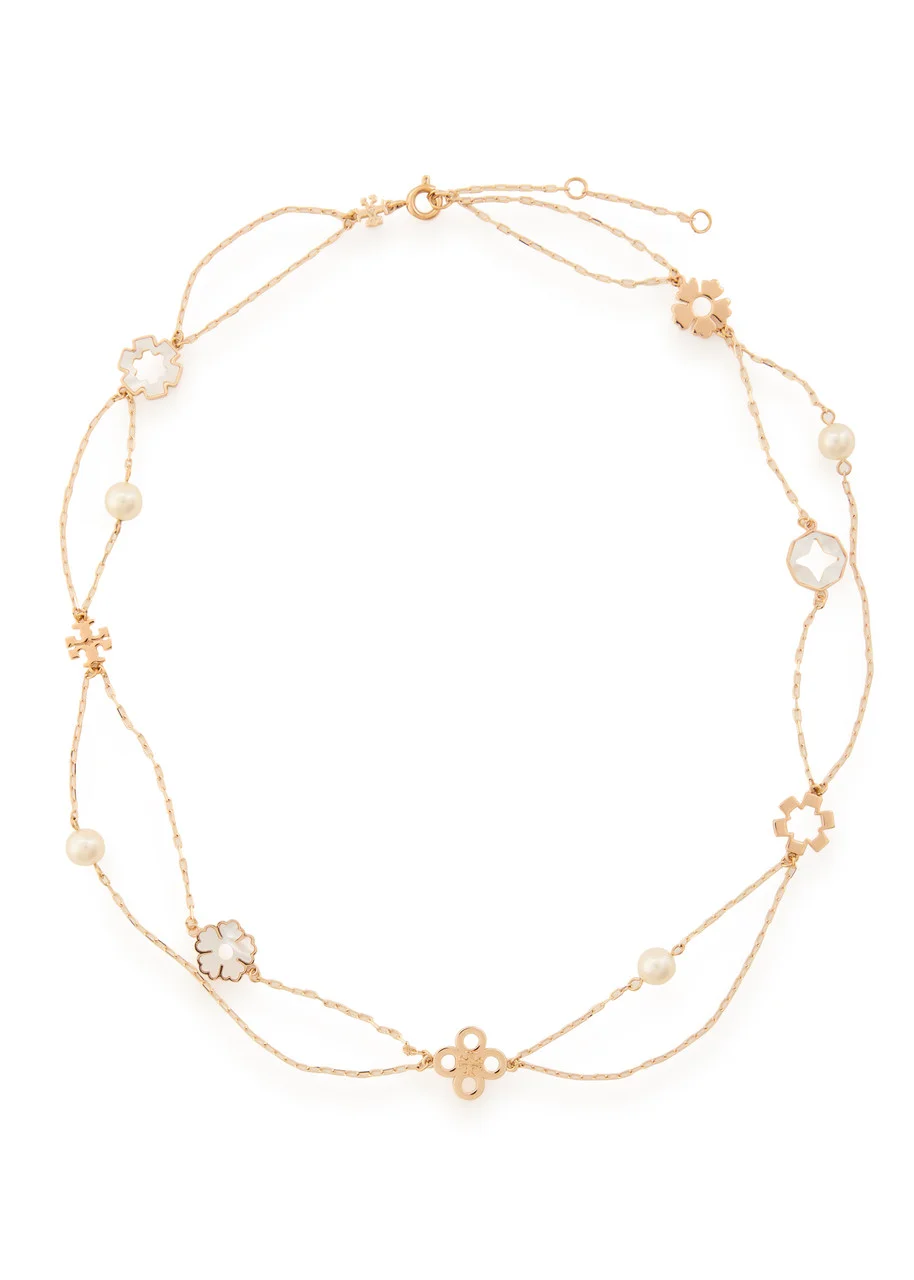Tory Burch Forget Me Not Layered 18kt Gold-plated Necklace - 1