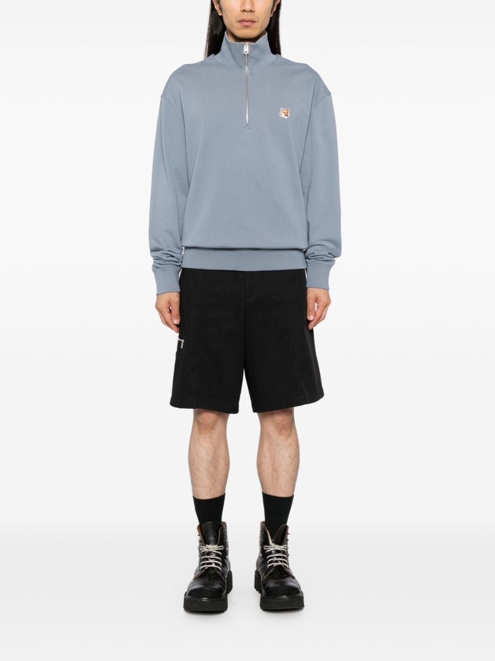 Fox Head-patch half-zip sweatshirt - 2