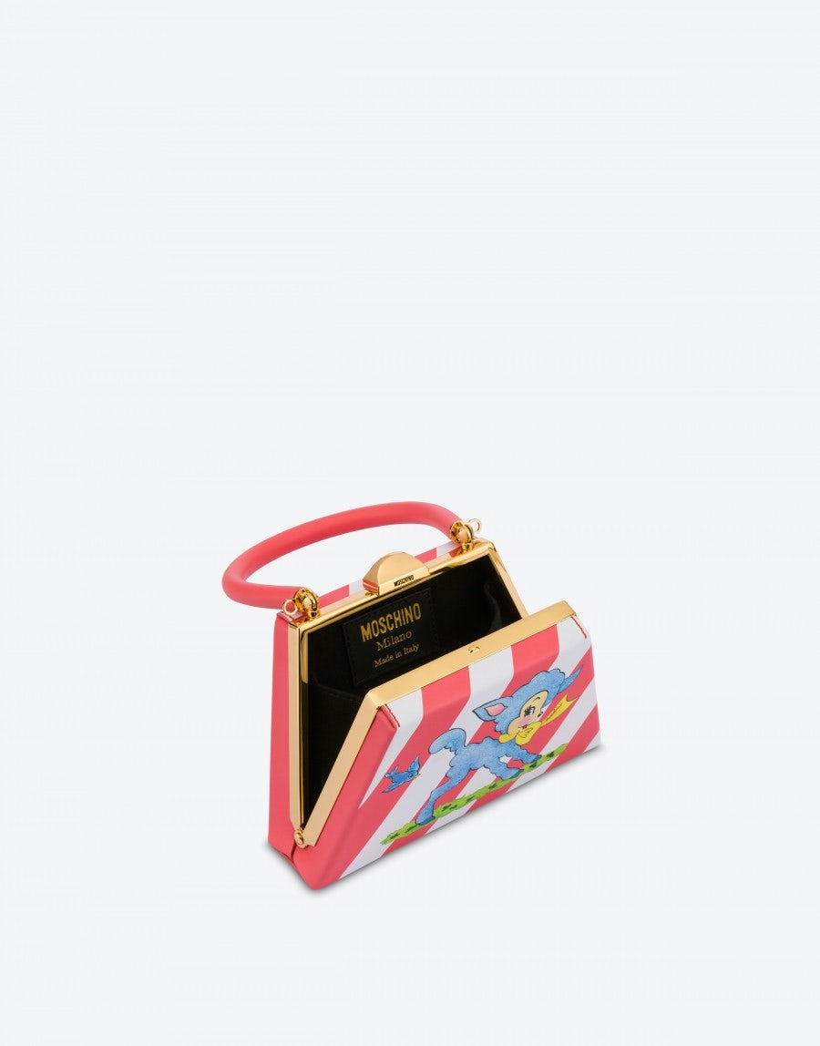 PRINTED CALFSKIN TRAPEZE BAG - 3