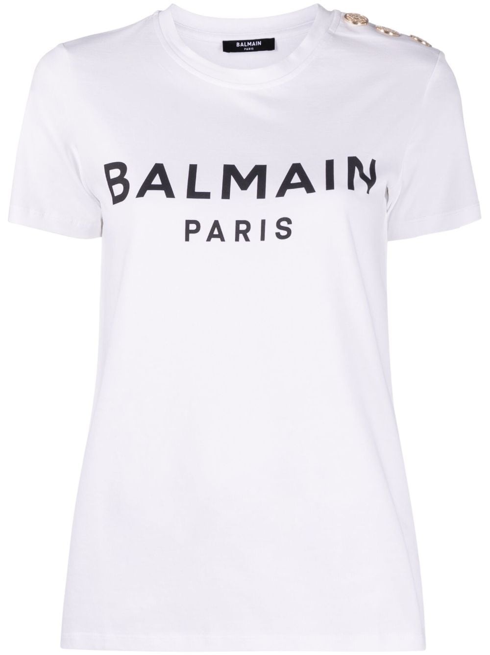 Balmain Logo Organic Cotton T Shirt - 1