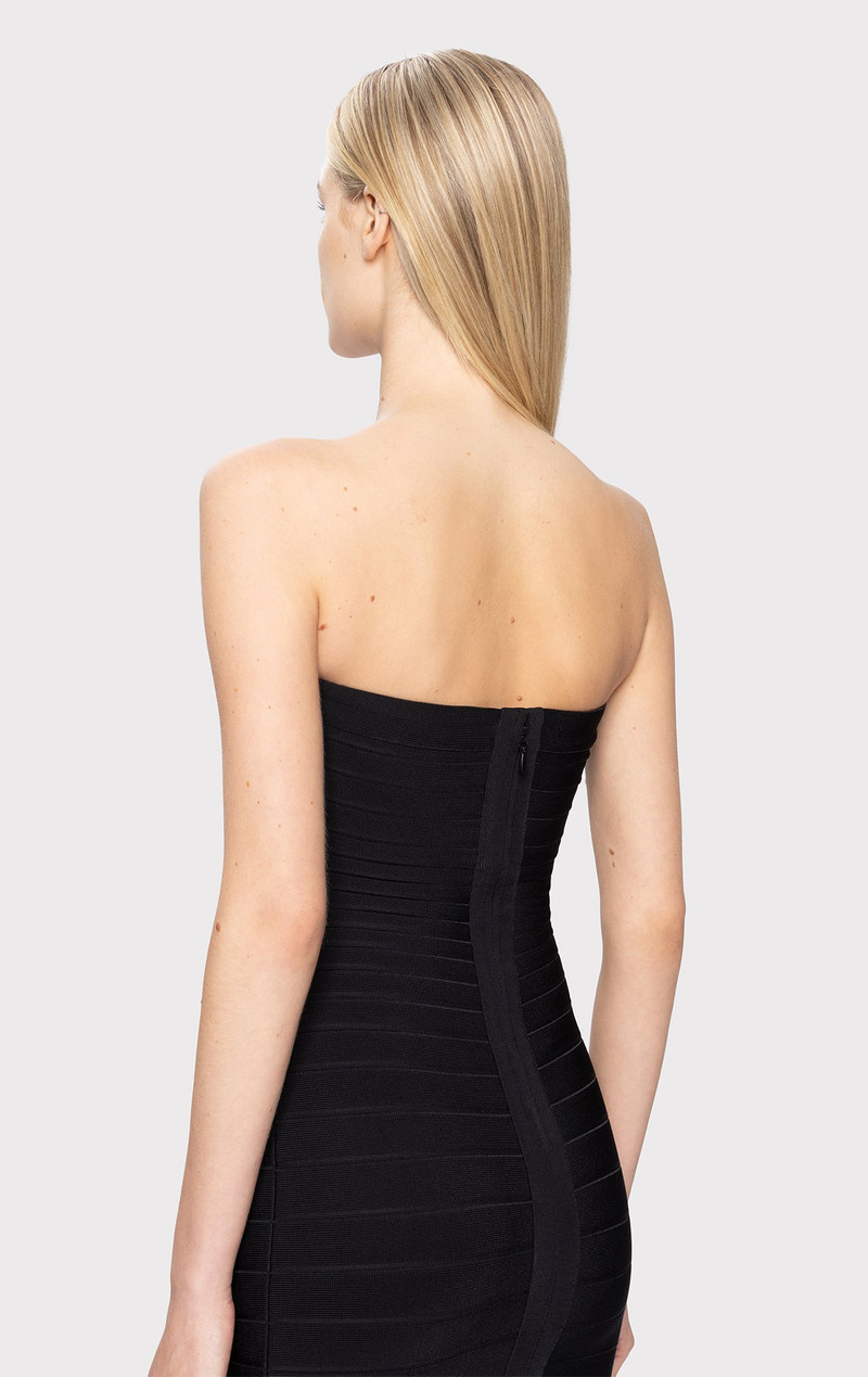 STRAPLESS BANDED PENCIL DRESS 5