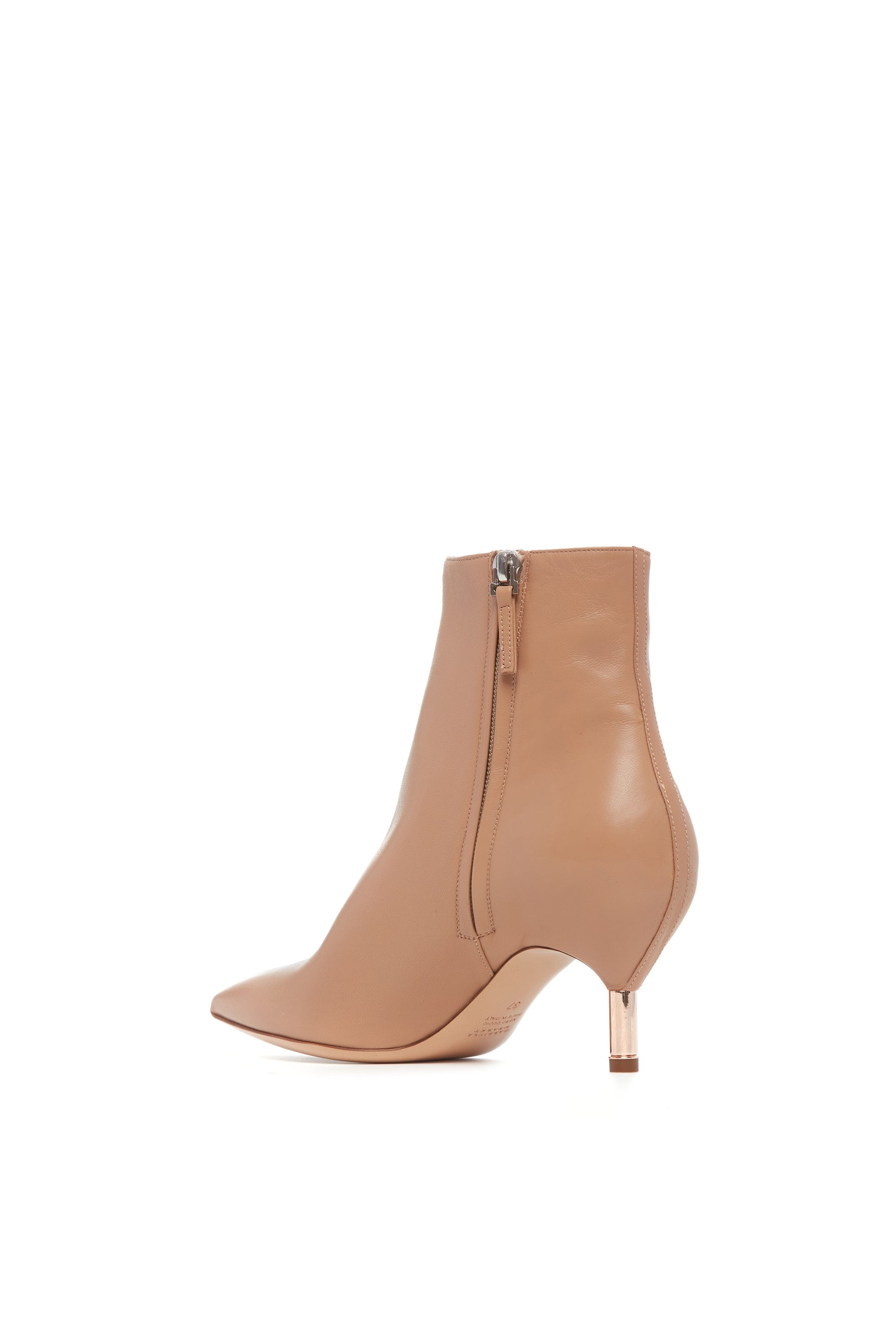 Valeria Heeled Boot in Dark Camel Leather - 3