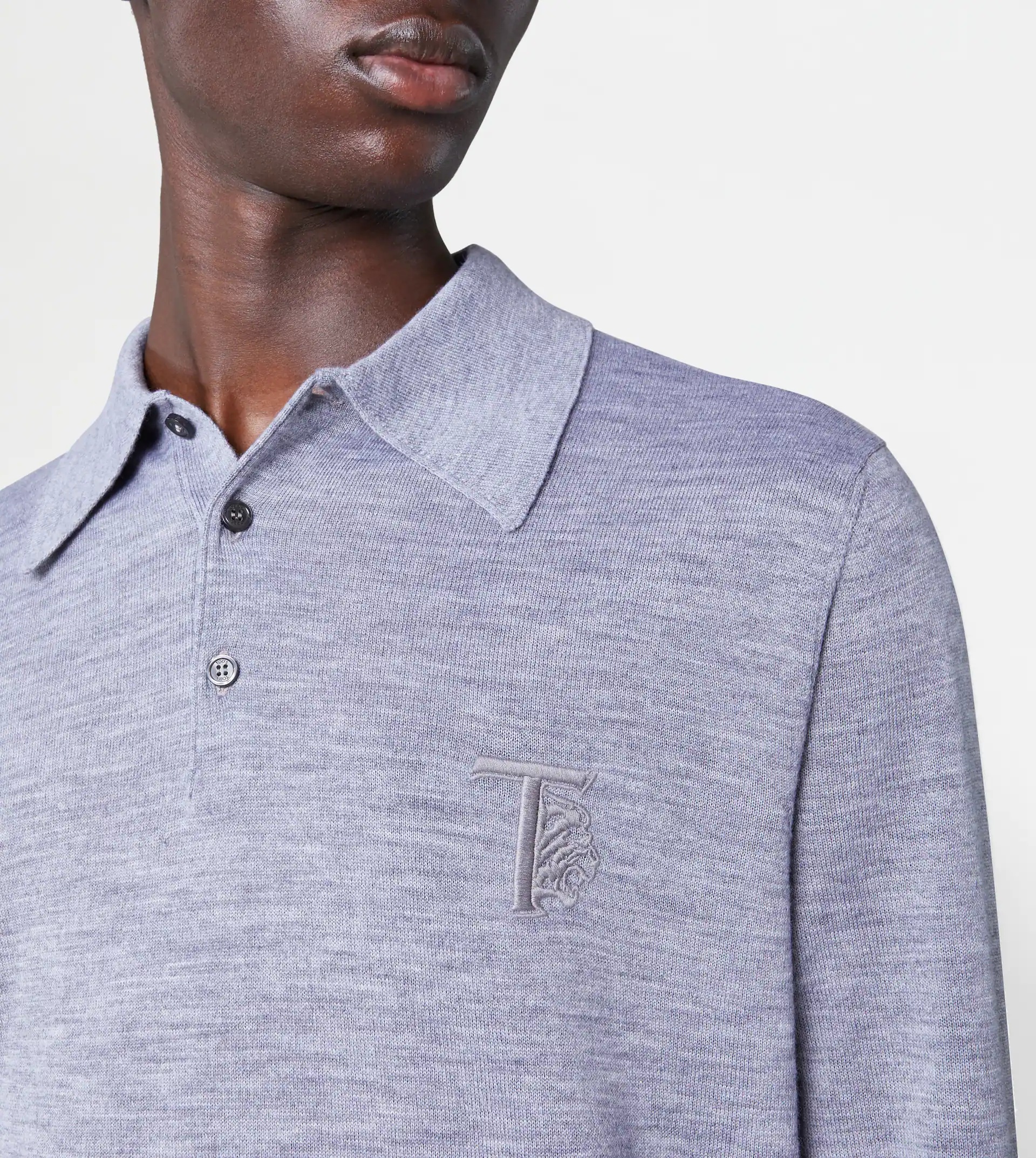 KNITTED POLO SHIRT - GREY - 5