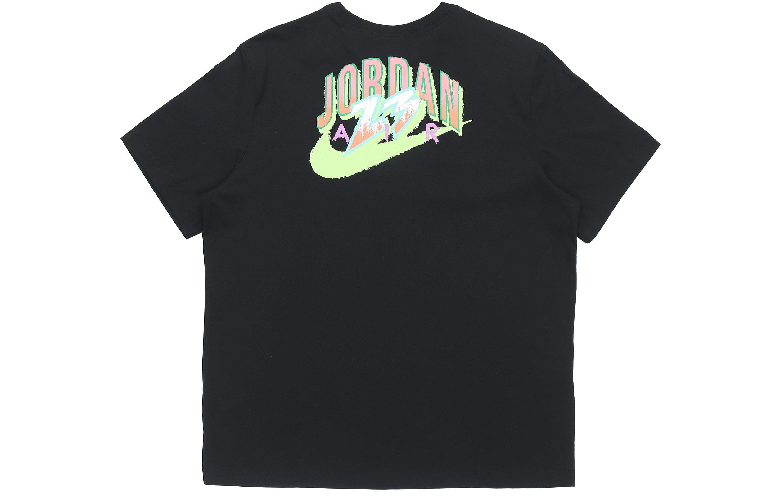 Air Jordan 23 Swoosh Sports Causual Ventilate Letter Printing Round Collar Male Black CZ8379-010 - 2