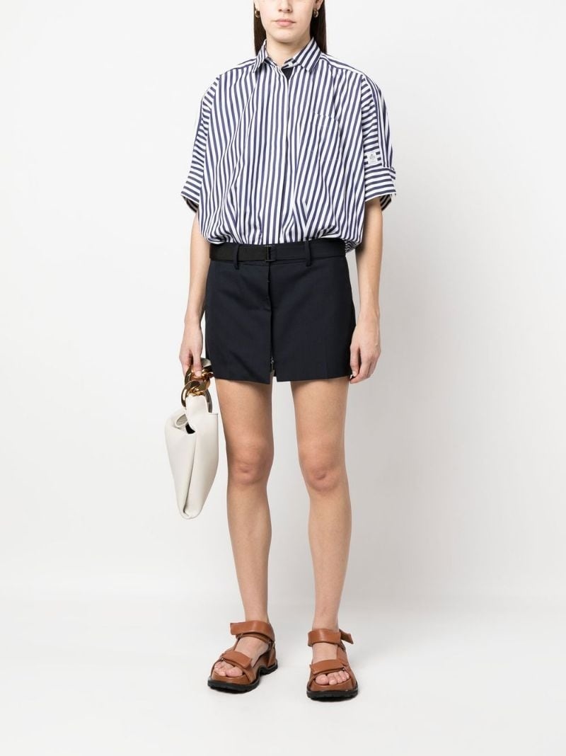 striped-panelled shirt dress - 2