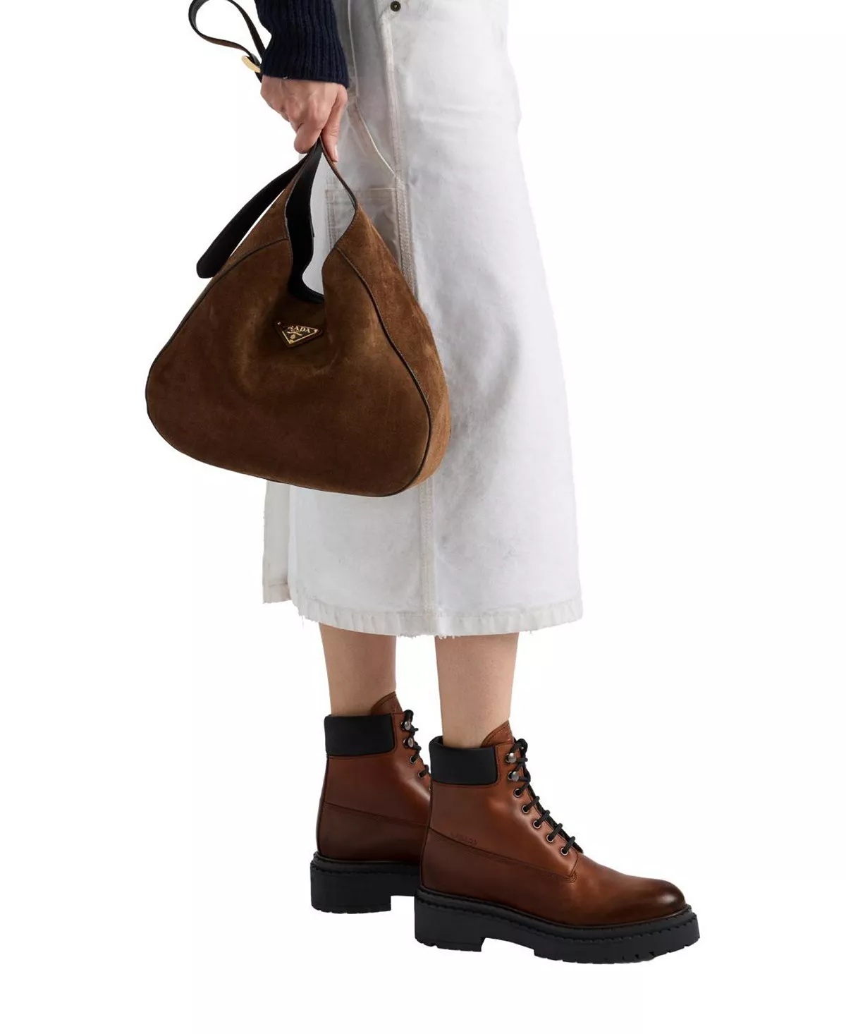 Women's Leather and Re-Nylon Booties - 2