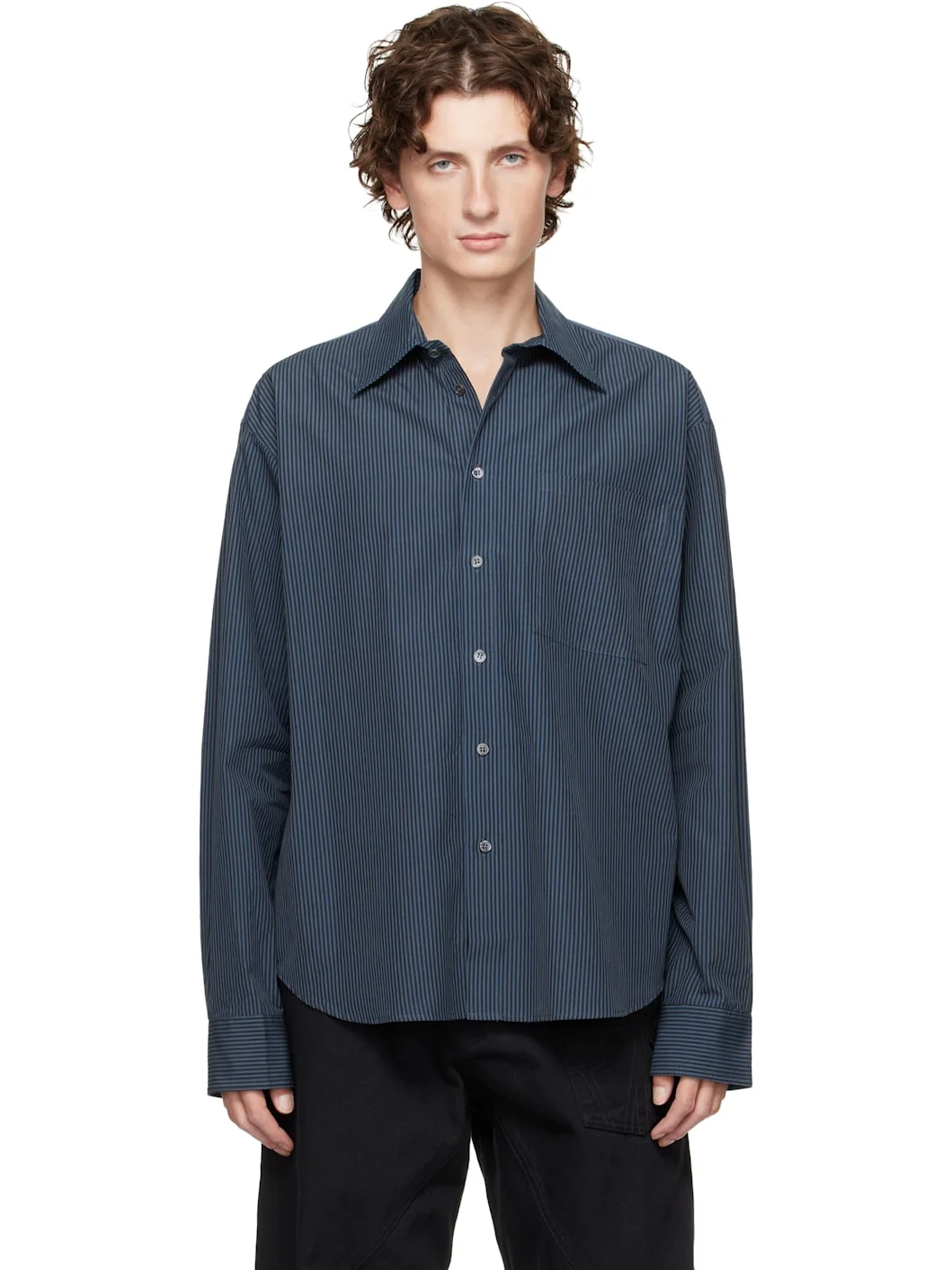 Navy Striped Shirt - 1