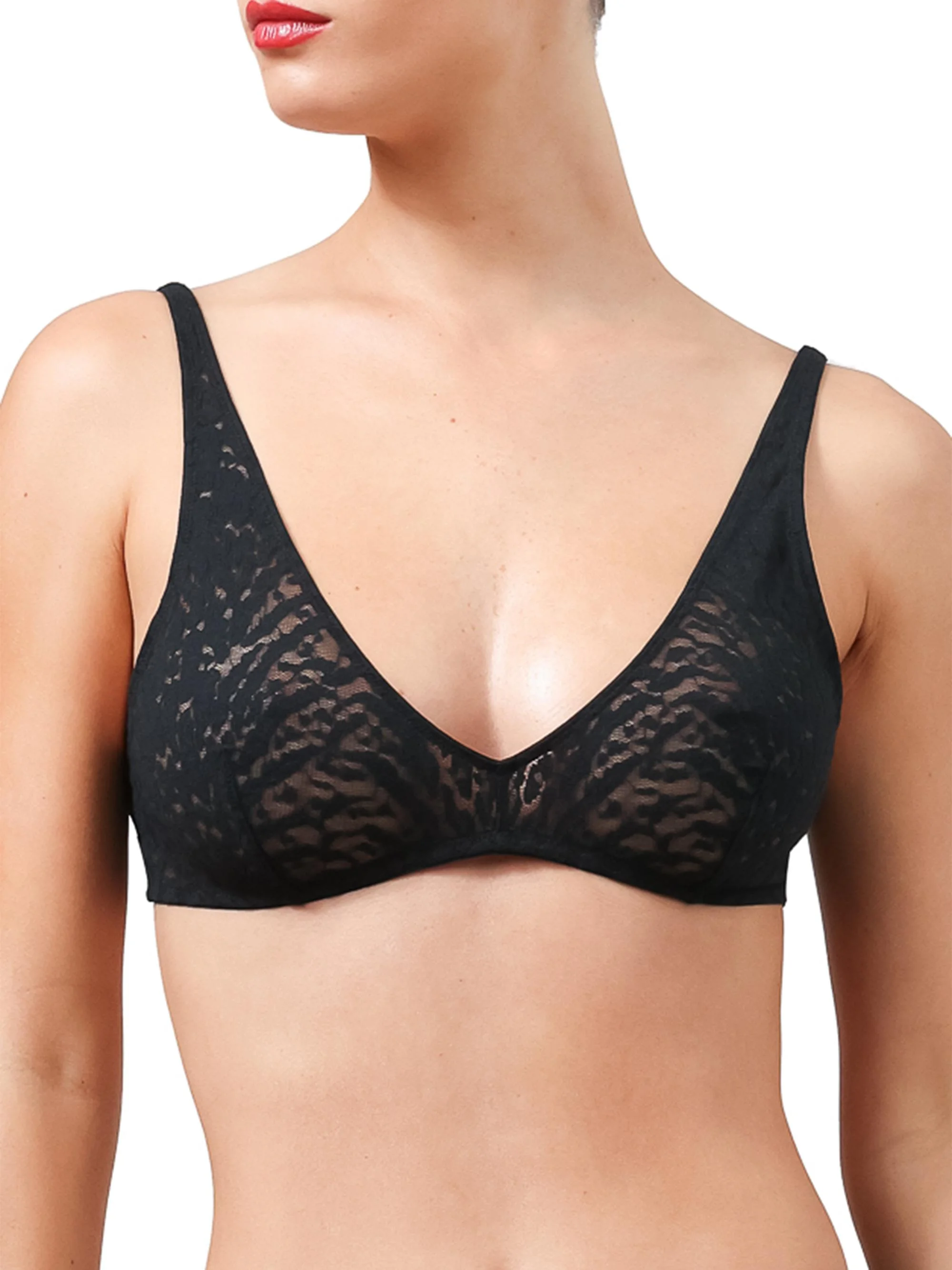 Women's Animalier Lace Bralette - Black - 1
