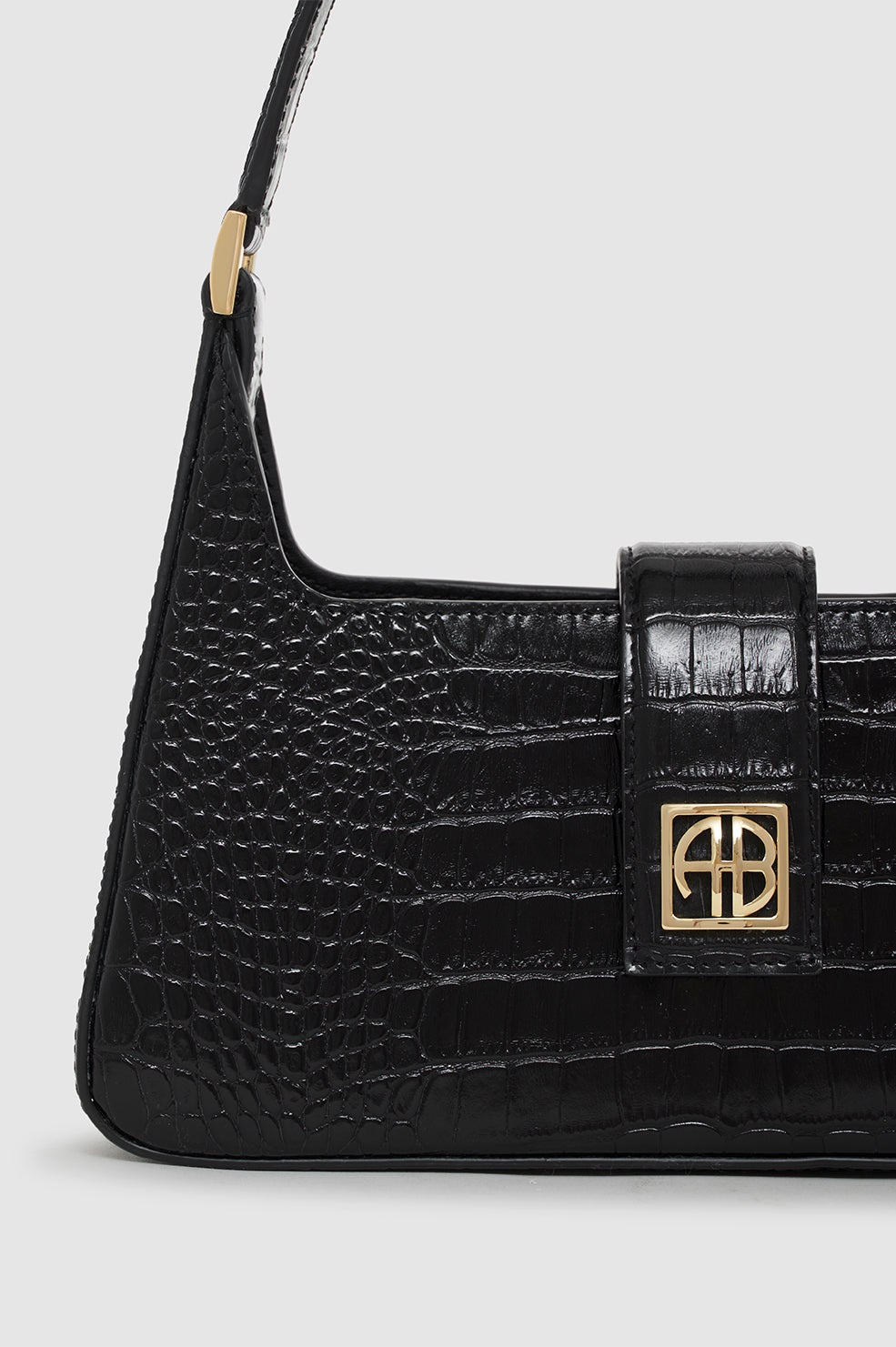 Lou Shoulder Bag - Black Embossed - 5