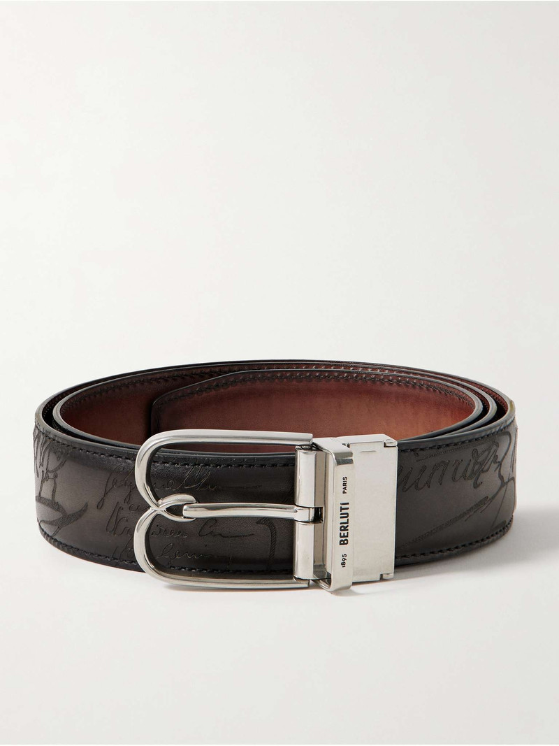 B 변동 Scritto 3.5cm Reversible Venezia 가죽 벨트 - 1
