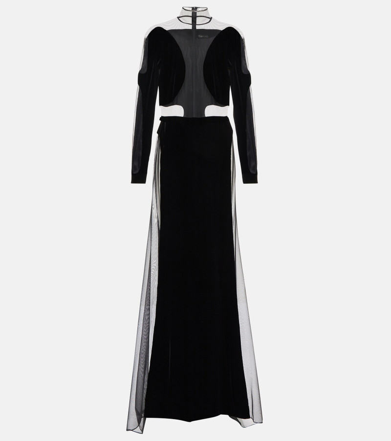 Velvet panel gown 1