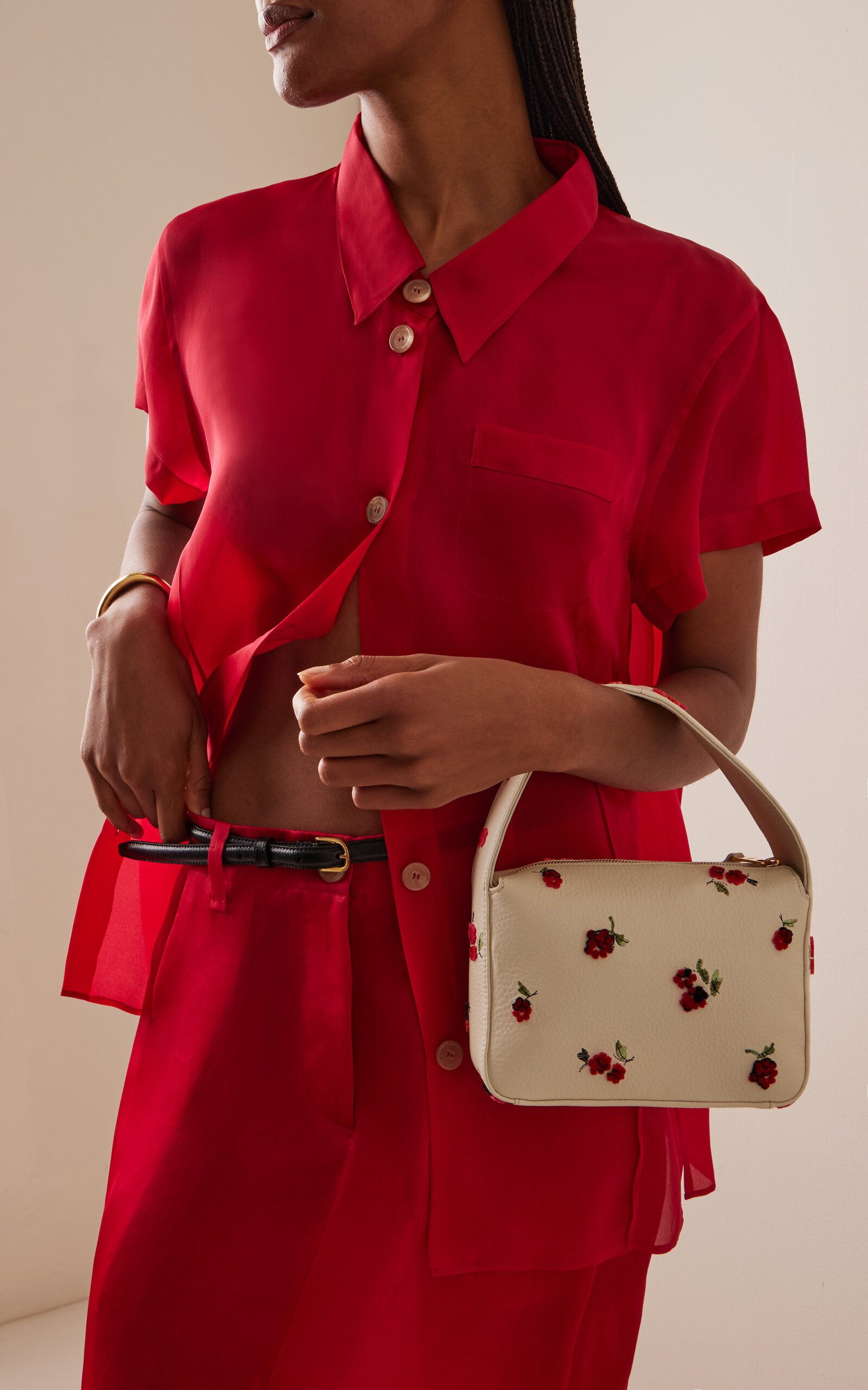 Elena Small Leather Handbag ivory - 3