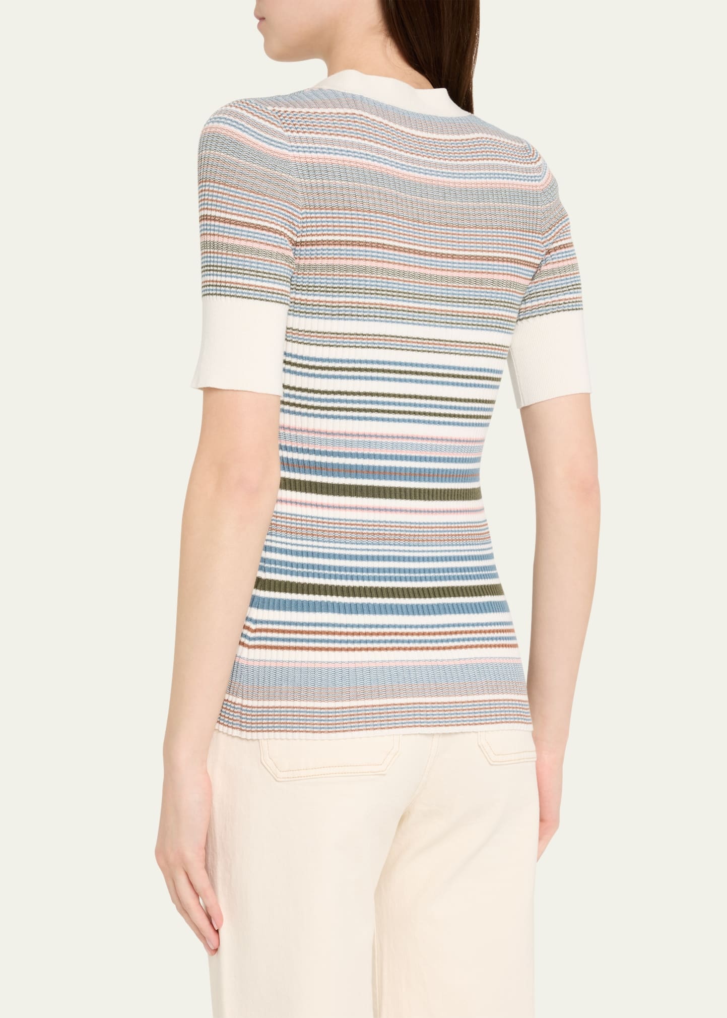 Fawne Stripe Short-Sleeve Cardigan - 3