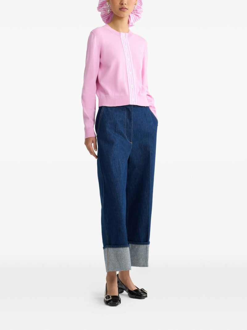 PATOU striped-detail cardigan outlook